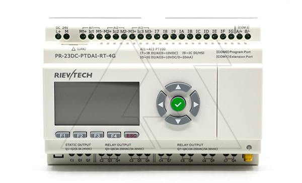 Программируемый логический контроллер PR-23DC-PTDAI-RT-4G , 12_24VDC, 3xPt100, 10DI(6AI), 2TO, 8RO, RTC, SD, RS485, Ethernet, 2G/4G/GSM, ЖКИ