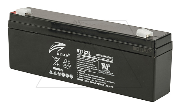 Батарея аккумуляторная Ritar RT1223, F1, 12V/2.3Ah, 62(68)x177x35 HxLxW, 0.85kg, 6-8 лет