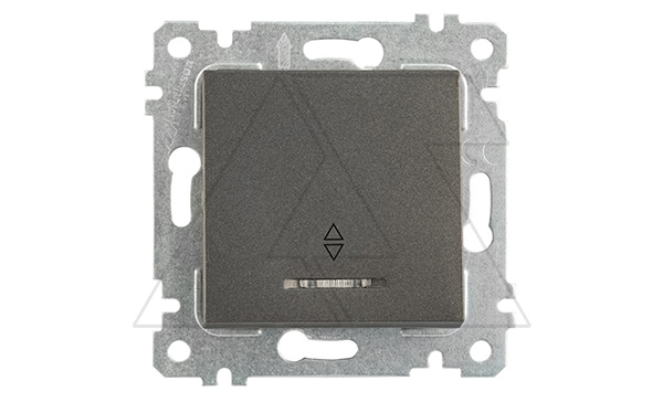 Rita - Переключатель на два направления с подсветкой, пруж. зажимы, дымчатый Rita - Переключатель на два направления с подсветкой, пруж. зажимы, дымчатый