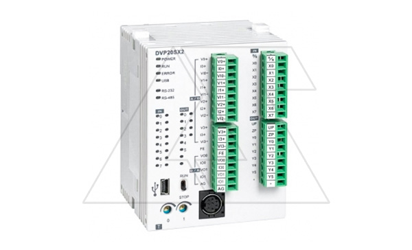 Программируемый логический контроллер DVP20SX211R, 8DI, 6RO, 4AI, 2AO, 24VDC, 16K шагов, RS232, RS485, USB