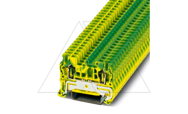 Клемма защитного проводника ST 2,5-PE /5,2mm, пружинная, 2 присоед., 2,5(max 4)mm2, желто-зеленая