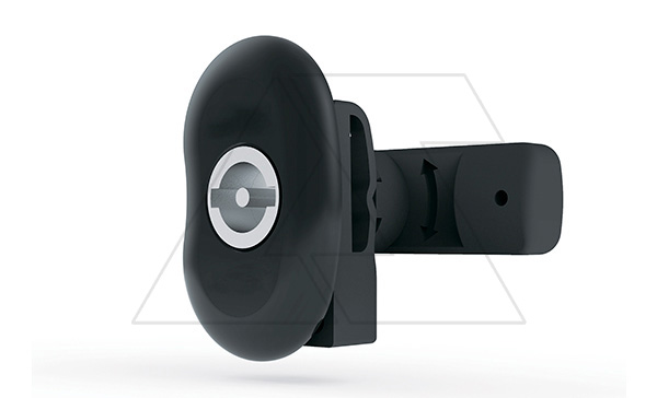 Комплект замка щита EC черного цвета с лого, вставкой под ключ 3мм с двойной бородкой ECWE002, пластиковый язычок
