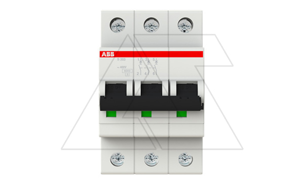 Авт. выключатель S203-B20, 3P B 20A Icu=10kA 3M