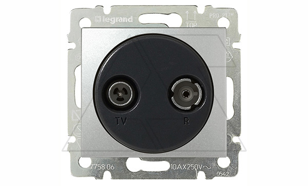 Valena - Розетка TV-RD-кабел. сеть 862MHz, алюминий