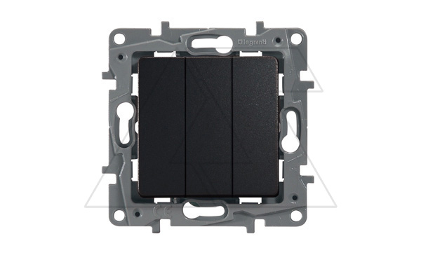 Etika - Выключатель трехклавишный (антрацит) Etika - Выключатель трехклавишный (антрацит)