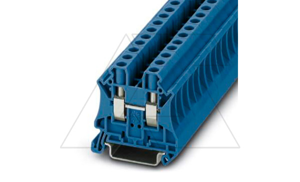 Клемма проходная UT 6 BU /8,2mm, винтовая, 2 присоед., 6(max 10)mm2, 41A, 1000V, синяя