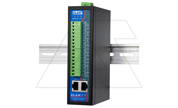 Преобразователь интерфейсов ZLAN5812LD, RS-485 в Ethernet, 8xRS-485, 2xEthernet, Modbus Gateway, 24VDC, DIN35