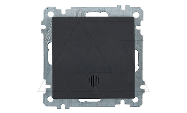 21 - Выключатель с подсветкой, пруж. зажимы, черный мат