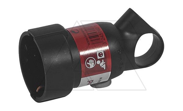 Розетка с ушком 16А 2Р+Е нем. стд., винтовой зажим, пластик, черный (стикерованный)