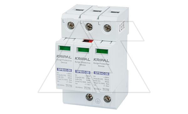 Разрядник SPB+C5/30/280-440V/3P, 3P, In=30kA(8/20µs), класс B+C, 3M Разрядник SPB+C5/30/280-440V/3P, 3P, In=30kA(8/20µs), класс B+C, 3M