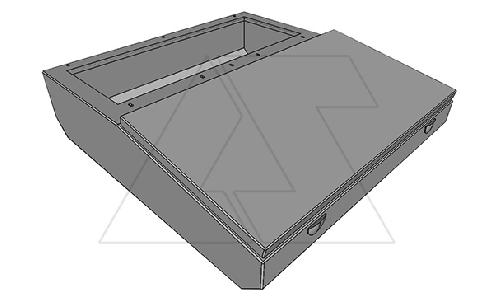 Полка LEX, средняя часть пульта управления, 200x1200x400(835)мм (ВхШхГ), из НЕРЖ. стали, IP55