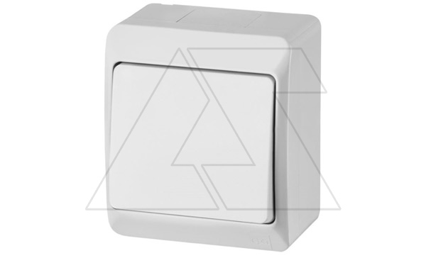 HERMES - Выключатель/переключатель на 2 направления, 10A/250V, IP44, белый HERMES - Выключатель/переключатель на 2 направления, 10A/250V, IP44, белый