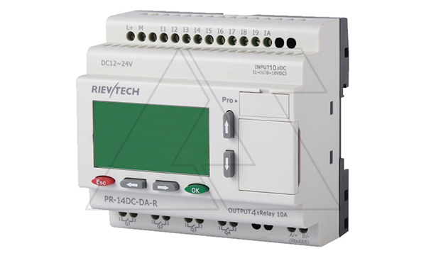 Программируемый логический контроллер PR-14DC-DA-R, 12_24VDC, 10DI(4AI), 4RO, RTC, RS232, RS485, ЖКИ