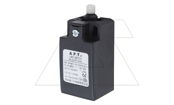 Выключатель концевой ALS1-P, 1NO+1NC, 3A 240VAC/24VDC, кнопочный плунжер, пласт. корпус, IP67 Выключатель концевой ALS1-P, 1NO+1NC, 3A 240VAC/24VDC, кнопочный плунжер, пласт. корпус, IP67