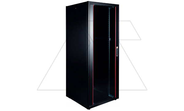 Щит телекоммуникационный 19", 26U, ВxШxГ 1299x600x800мм, DYNAmic Basic, напольный, перед. дверь стекло, задняя глухая металлич., черный