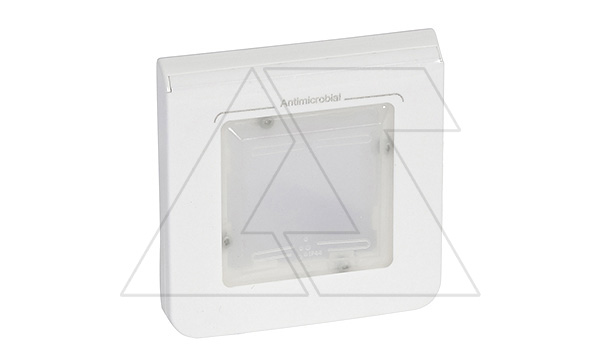 Mosaic - Рамка с крышкой 2М, IP44, антибактериальная, белый (суппорт 80251)