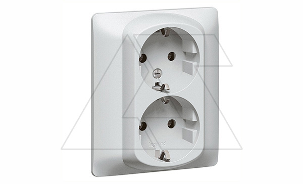 Galea Life - Розетка 2х2P+E нем.стд. в сборе, Aluminium