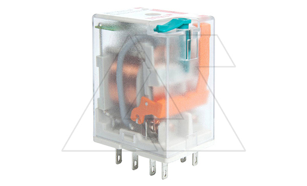 Реле R2N-2012-23-1012-WT, 2CO, 12A(250VAC/24VDC), 12VDC, мех. индикация, тест-кнопка с блокировкой