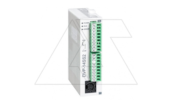 Программируемый логический контроллер DVP14SS211T, 8DI, 6TO(NPN), 24VDC, 8K шагов, RS232, RS485
