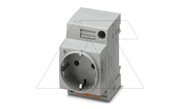Розетка EO-CF/PT/LED с индикатором, push-in зажимы, монтаж DIN-рейка / прямой, 16A, 250VAC, серая