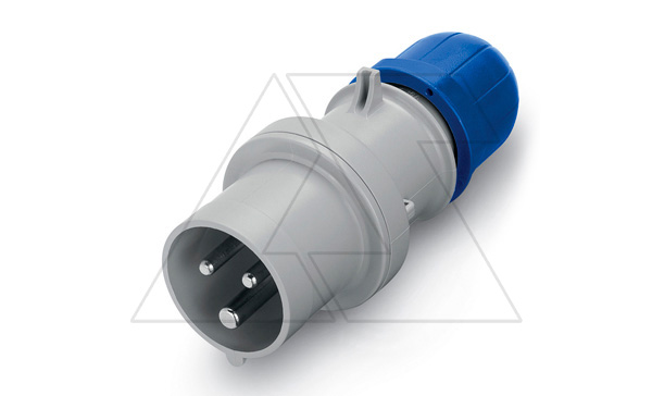 Разъем пром. силовой CEE кабельный, штекер, 16A, 2P+E 6h, 200_250VAC 50/60Hz, IP44/IP54, серия OPTIMA