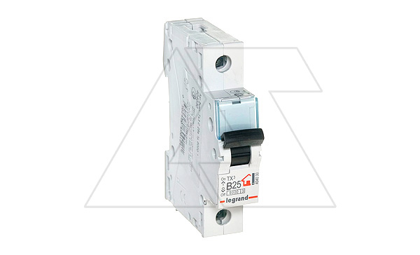 Авт. выключатель Legrand TX3, 1P, 25A, хар-ка B, 6kA, 1M