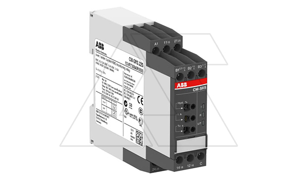 Реле контроля тока CM-SRS.22S, 1-фазн. 24...240VAC/DC 0.3...1.5/1...5/3...15A Imin/Imax/окно tвкл tсраб=0-0.1...30s 2CO (3A-AC15) LED 22.5mm