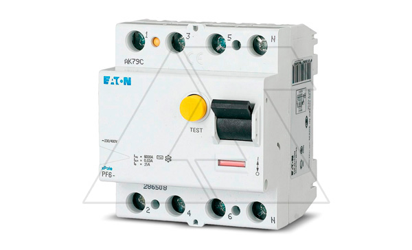 УЗО PF6-25/4/03, 4P, 25A, 6kA, 300mA, тип АC, 4M