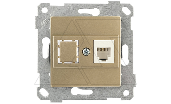 Rita - Розетка 1хRJ-45 кат. 5e UTP, золото доре