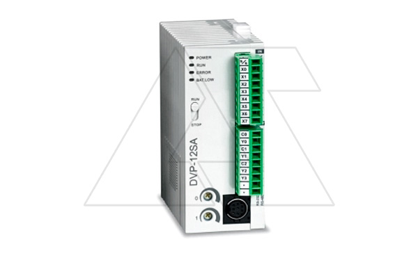 Программируемый логический контроллер DVP12SA211R, 8DI, 4RO, 24VDC, 16K шагов, RS232, RS485