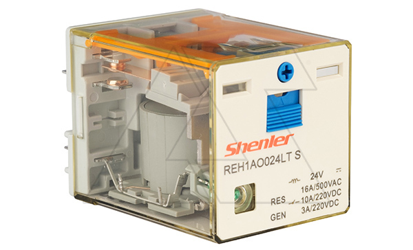 Реле REH1AO024LTS, 1NO, 16A(400VAC)/ 10A(220VDC), 24VDC, мех. индикация, тест-кнопка с блокировкой, LED, магнит