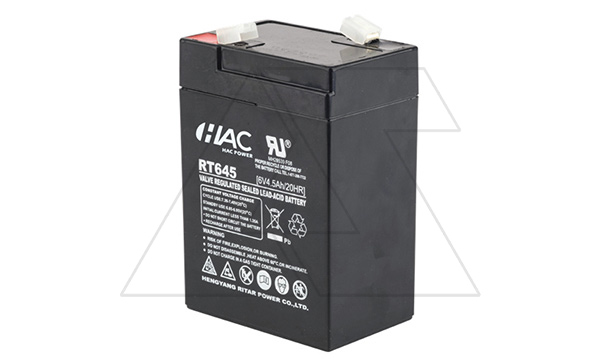 Батарея аккумуляторная HAC RT645, F1, 6V/4.5Ah, 70х47х99(105) ДхШхВ, 0.65 кг, 6-8 лет Батарея аккумуляторная HAC RT645, F1, 6V/4.5Ah, 70х47х99(105) ДхШхВ, 0.65 кг, 6-8 лет