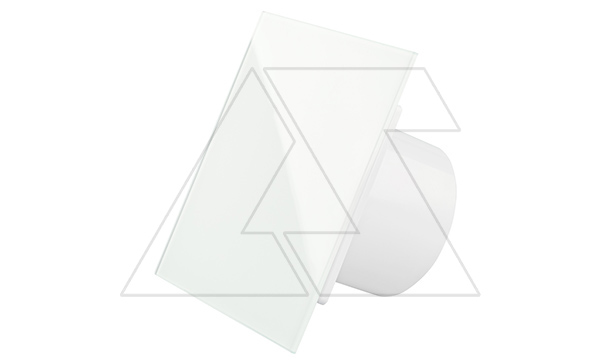 Вентилятор с декор. панелью dRim RMS, Ø125мм, датчик движения, таймер откл., вал на подш., ~230В, 10Вт, 140м³/ч, стекло, белый глянец