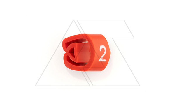Маркер кольцевой RMS-02 59642-2, D кабеля 2,5-5mm, 1,5-4mm2, символ "2", PVC, красный (упак. 1000шт.)