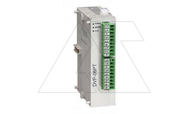 Модуль измерения температуры DVP04PT-S, 6xPt100/Ni100/Pt1000/Ni1000, 14 бит (0.1°C), RS485
