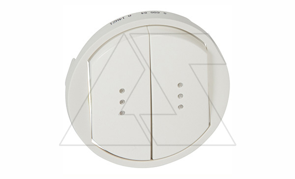 Celiane - Лицевая панель для выключателя двойного с индикацией белый