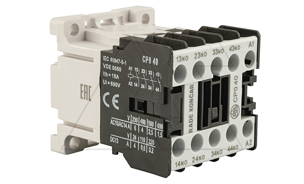 Контактор CP0 40 220/230 V 50Hz, 4NO, 6A(230VAC)/4A(400VAC) по АС-15, 220/230VAC