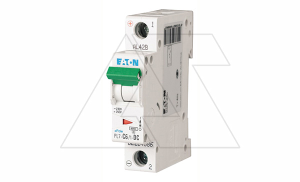Авт. выключатель PL7-C6/1-DC, 1P, 6A, хар-ка C, 10kA, 250VDC, 1M