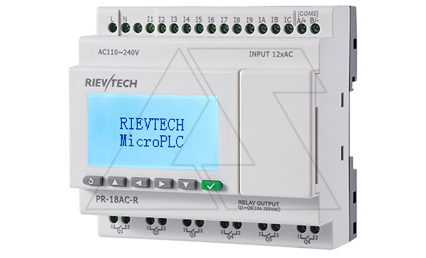 Программируемый логический контроллер PR-18AC-R, 110_240VAC, 12DI, 6RO, RTC, RS232, ЖКИ