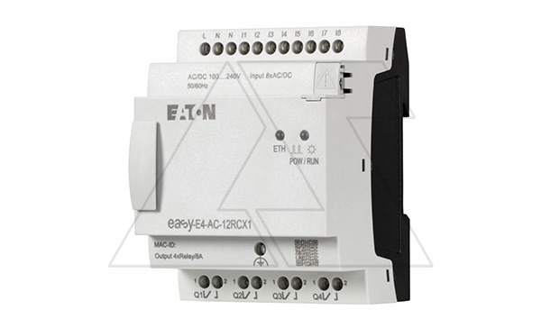 Программируемый логический контроллер EASY-E4-AC-12RCX1, 100_240VAC/VDC, 8DI, 4RO, RTC, Ethernet