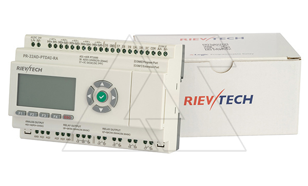 Программируемый логический контроллер PR-22AD-PTDAI-RAI, 12_24VDC, 5xPt1000, 6DI, 1AI(0..20mA/0..10VDC), 6RO, 4AO(0..10VDC), RTC, RS485, ЖКИ, HVAC