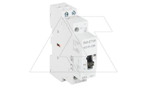 Контактор модульный RCH1-25M20, 25A, 2NO, 230VAC, с ручным управлением, 1M