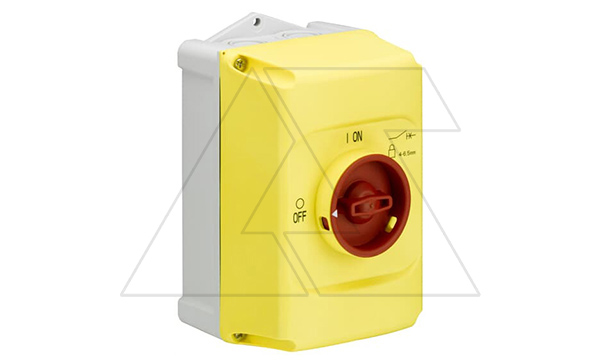 Корпус IB132-Y для MS116 MS(MO)132, IP65 желтый рукоятка красная блок. 3 замками