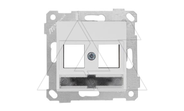 Rita - Адаптер для разъемов Keystone, с маркировкой, двойной, белый Rita - Адаптер для разъемов Keystone, с маркировкой, двойной, белый