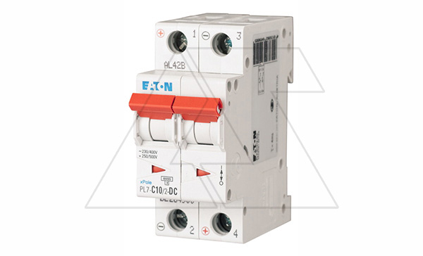 Авт. выключатель PL7-C10/2-DC, 2P, 10A, хар-ка C, 10kA, 250VDC, 2M