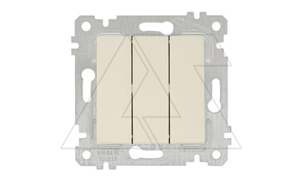 Rita - Выключатель трехклавишный, пруж. зажимы, сл.кость
