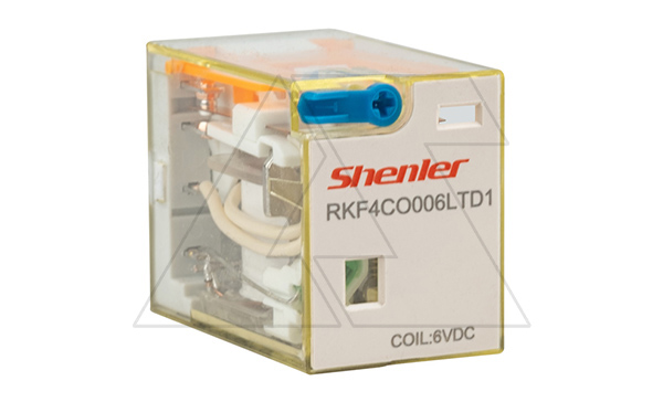 Реле RKF4CO006LTD1, 4CO, 6A(250VAC/30VDC), 6VDC, мех. индикация, тест-кнопка с блокировкой, диод +A1/-A2, LED