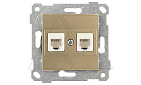 Rita - Розетка 2хRJ-45 кат. 5e UTP, золото доре