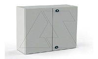 Щит ECOR моноблочный 1200x1200x300мм (ВхШхГ) навесной с монтажной панелью, 2 глухие двери, ригельный замок, 2 пластины кабельного ввода, RAL7035, IP55