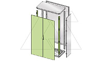 Дверь двустворчатая ENUX 2000x1400мм (ВxШ) с 2 передними стойками, RAL7035